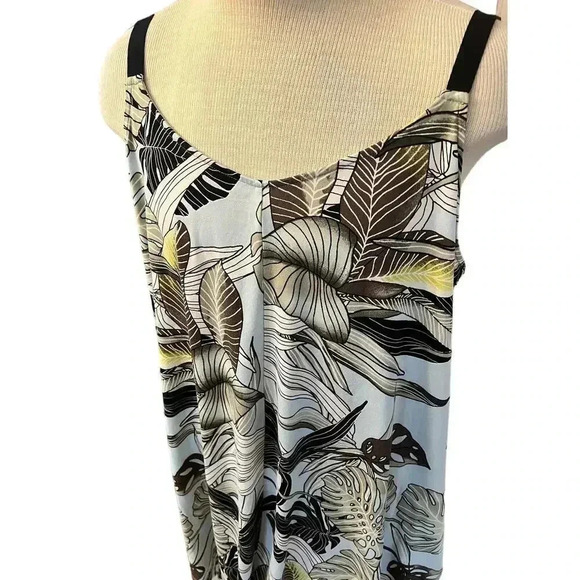 LILAC & LONDON nightgown tropical leaves design plus size XXlarge - Picture 3 of 6